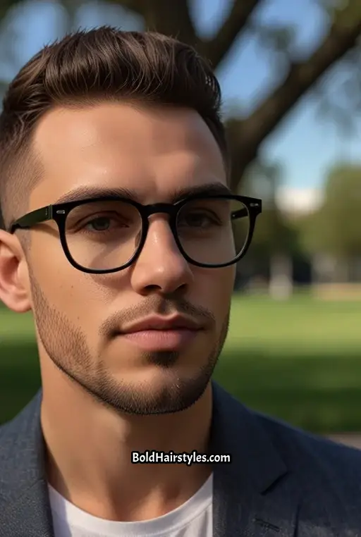 11. Tapered Fade with Round Glasses