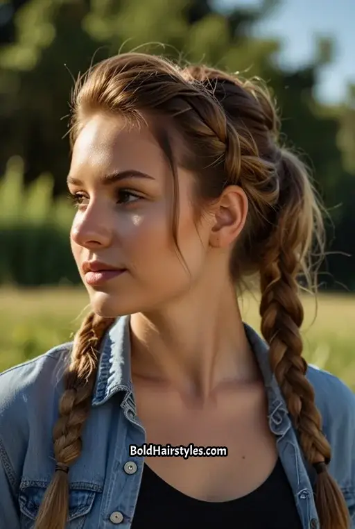 12. Messy Braided Ponytail