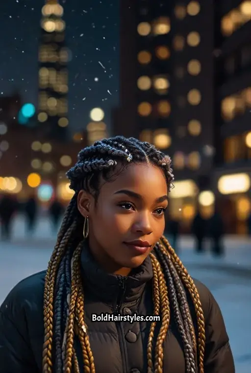 12. Natural Braids with Gold Accessories