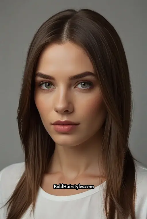 12. Sleek Straight Hair with a Middle Part