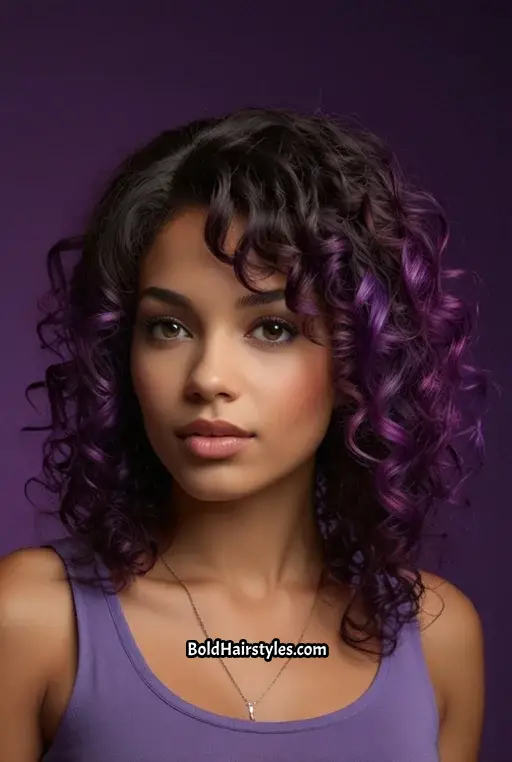 13. Curly Layers with Bold Color Highlights