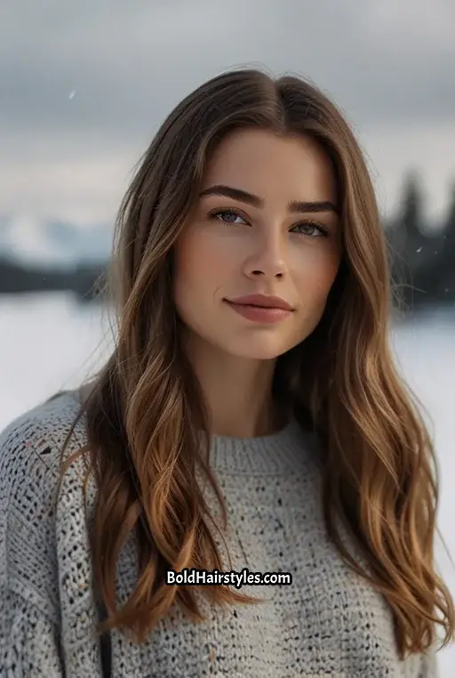 13. Long Straight Hair with Soft Waves