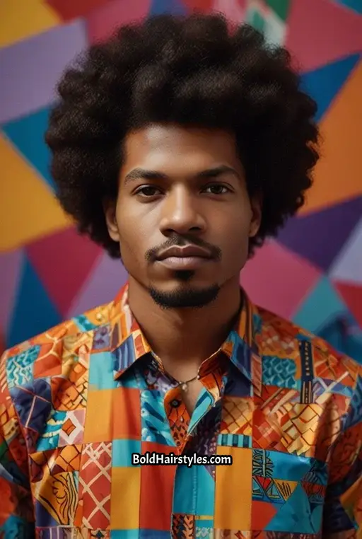 13. Medium Length Afro with Shape Up