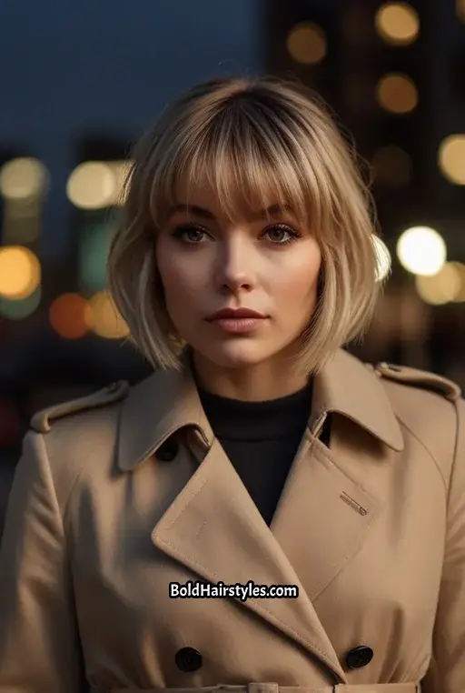 13. Textured Bob with Wispy Bangs