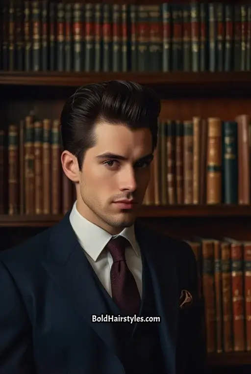 14. Classic Pompadour with Low Fade