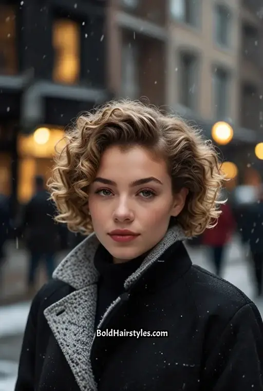 14. Short Curly Tapered Cut