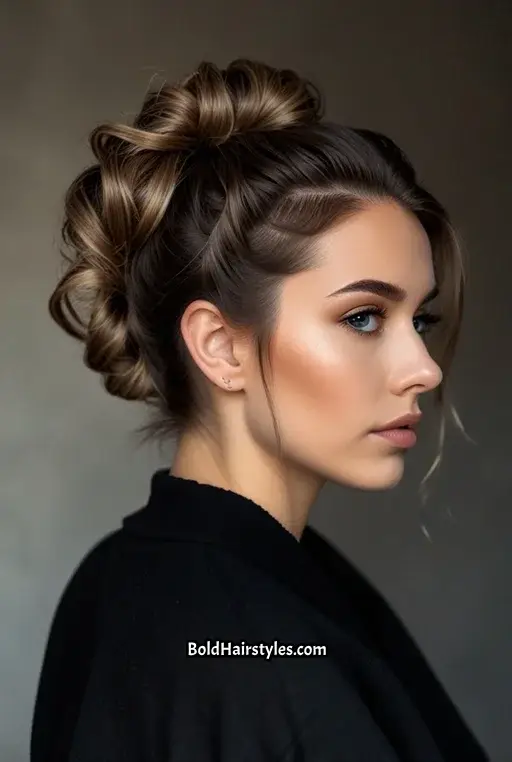 14. Twisted Updo with Hoodie
