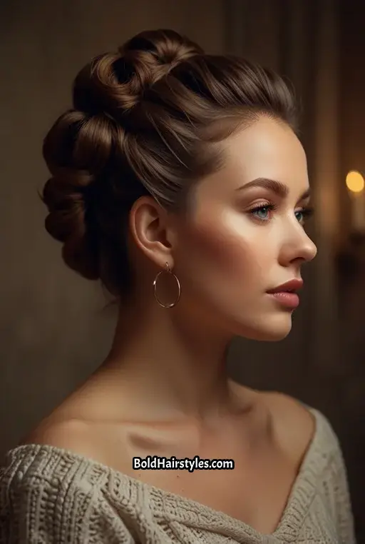 15. Twisted Updo with Decorative Pins