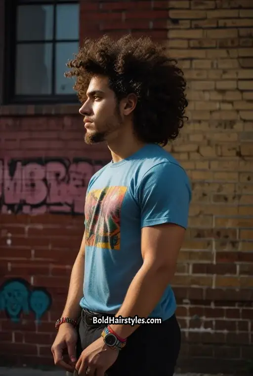 15. Wild Curls with Shaved Sides
