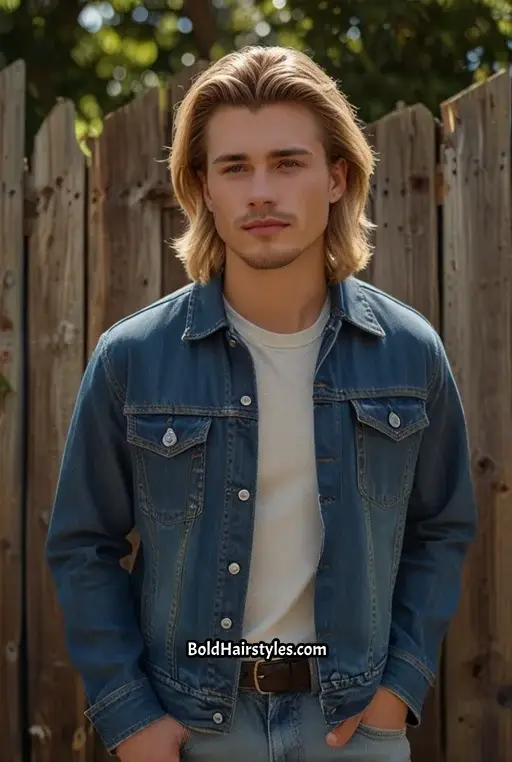 17. Modern Mullet with Skin Fade