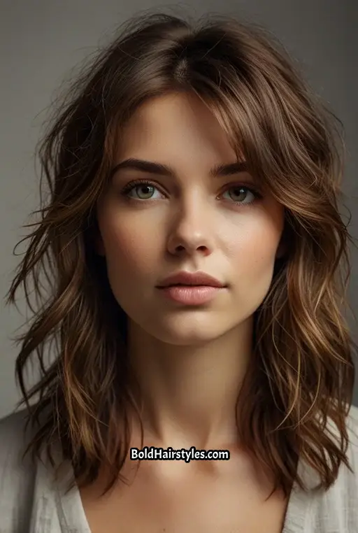 17. Shag with Tousled Layers and Volume at the Crown