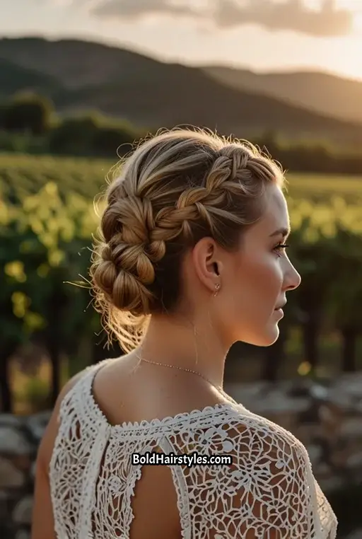 17. Side French Braid with a Bun