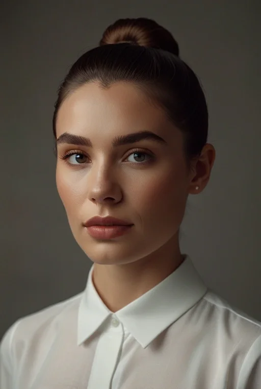 17. Sleek Low Bun with Middle Part