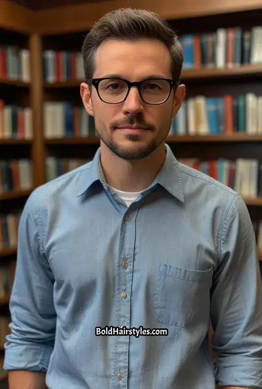 18. Classic Crew Cut with Glasses