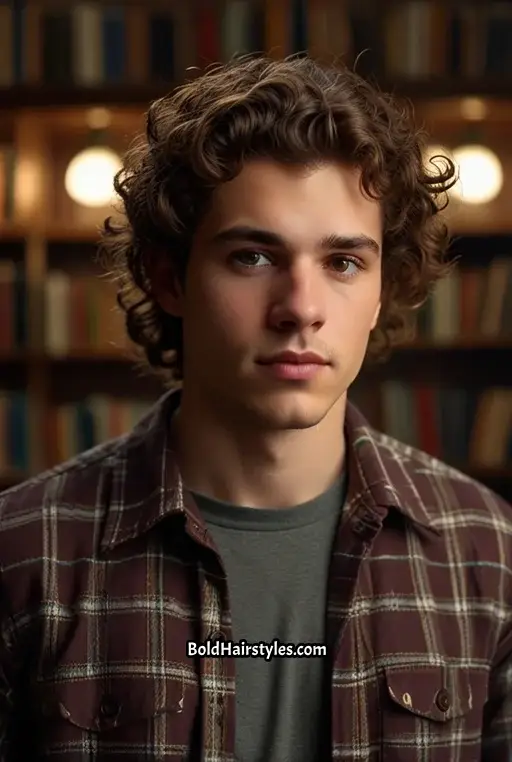 18. Curly Mop Top with Tapered Neckline