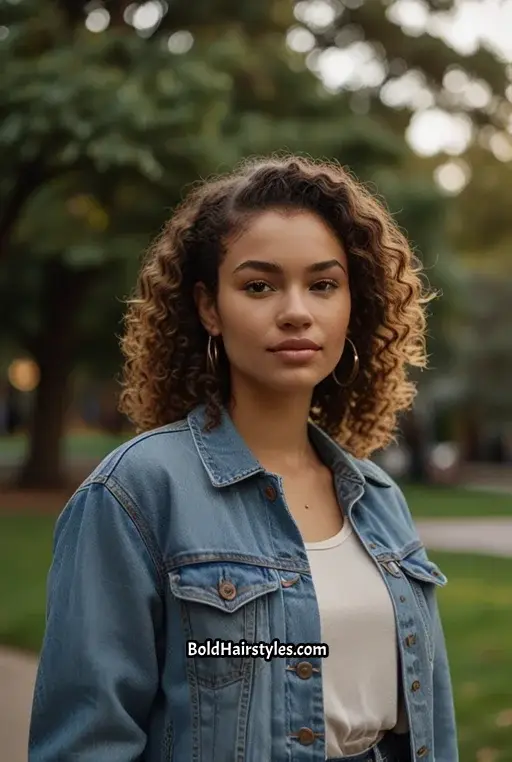 19. Half-Up, Half-Down Natural Curls