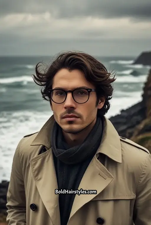 19. Windswept Look with Bold Round Frames