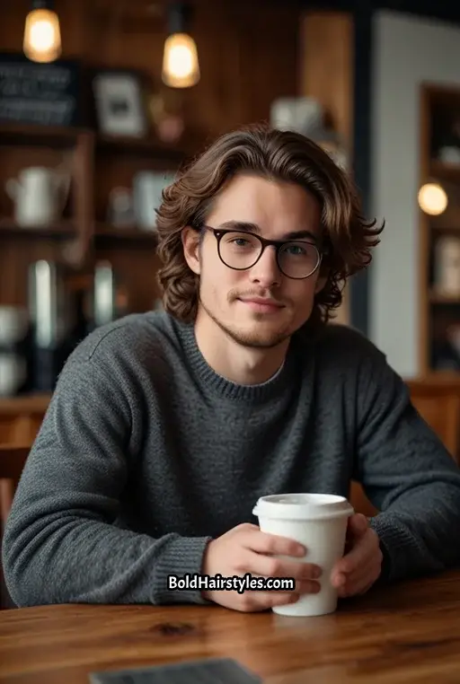 2. Tousled Waves with Round Black Glasses