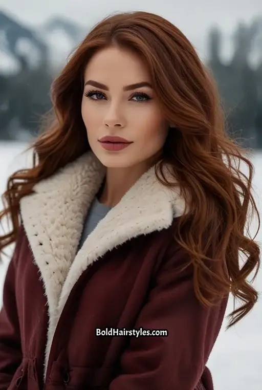 20. Rich Burgundy with Soft Brown Highlights