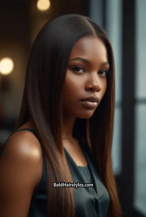 20. Sleek Natural Straightened Hair