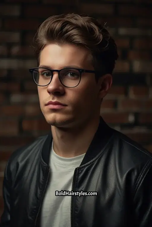 20. Textured Crop with Geometric Glasses