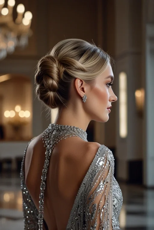 22. Braided Low Chignon