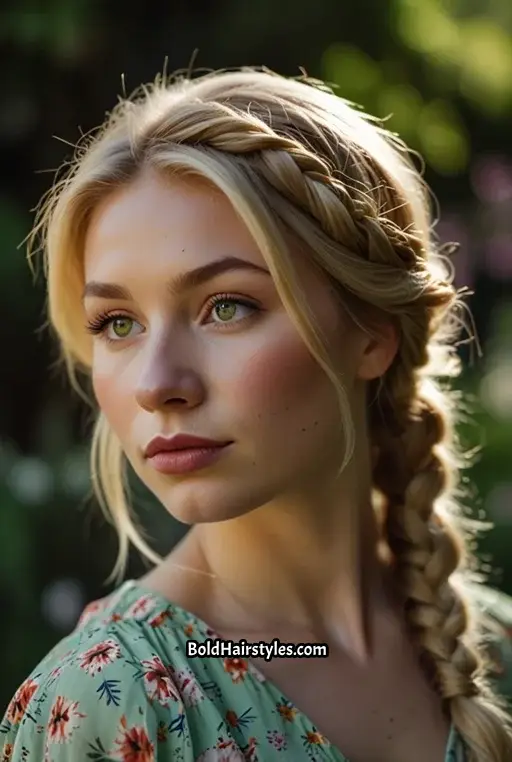 3. Fishtail Braid with Flowers
