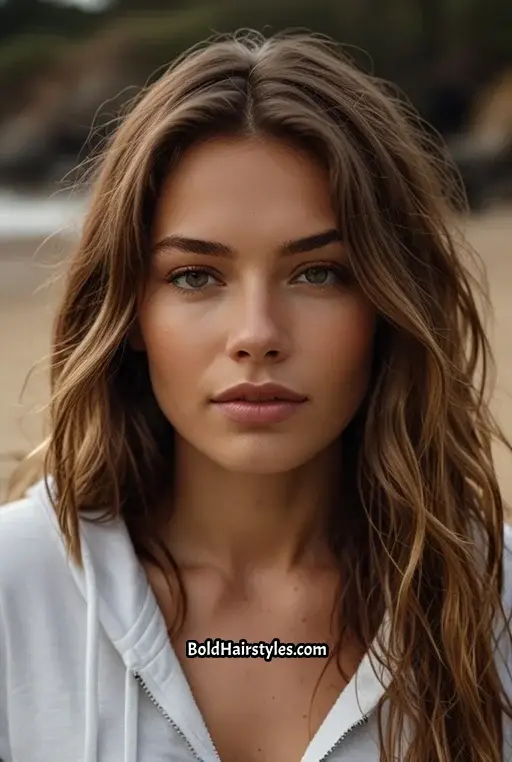 3. Loose Waves with a Hoodie