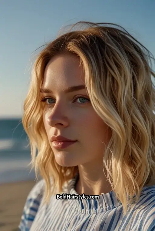 3. Textured Lob with Beachy Waves