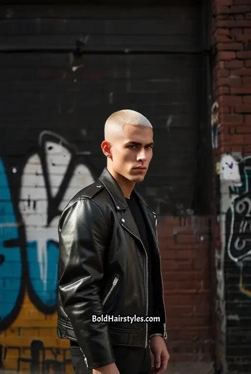 4. Platinum Blonde Buzz Cut