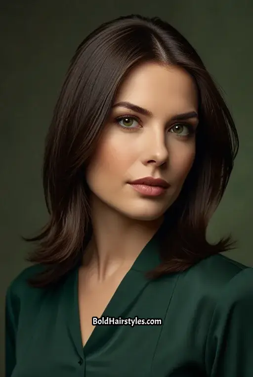 4. Smooth Straight Hair with Side Part