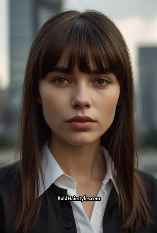 4. Wispy Curtain Bangs with Straight Hair