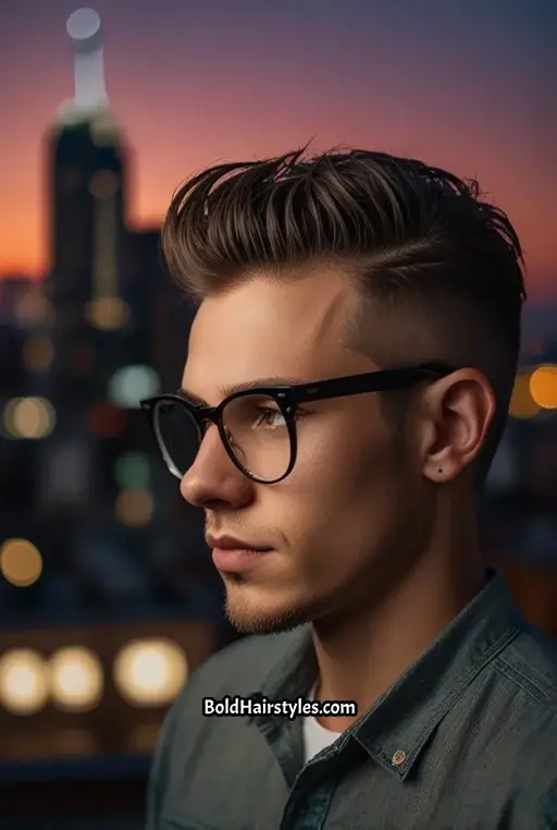 5. Undercut with Cat-Eye Glasses