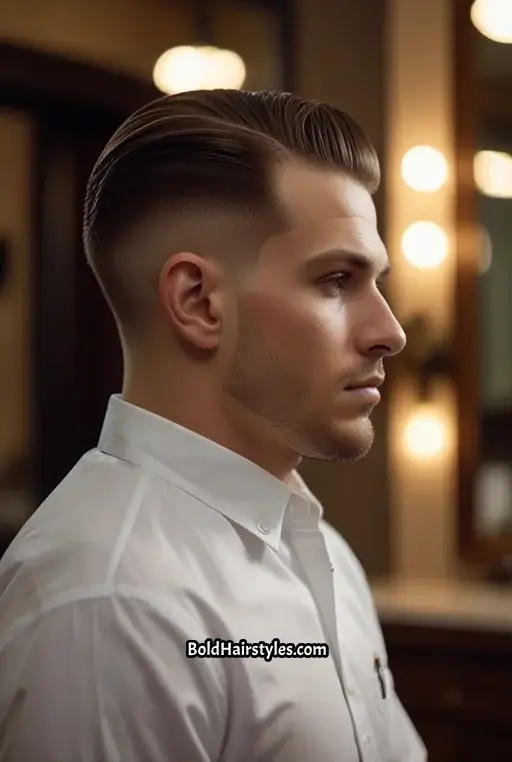 6. Crew Cut with Hard Part