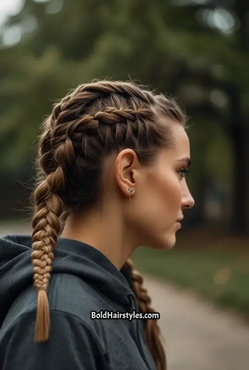6. Fishtail Braid with Hoodie