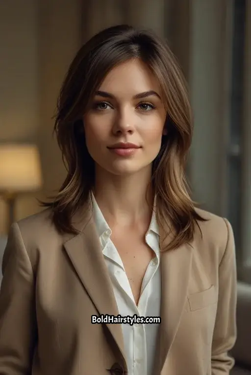 6. Shoulder-Length Shag with Side Bangs