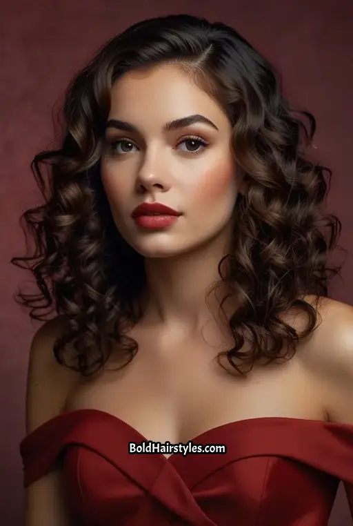 6. Side-Swept Curls with Voluminous Ends