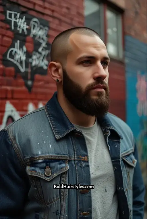 7. Buzz Cut with Beard