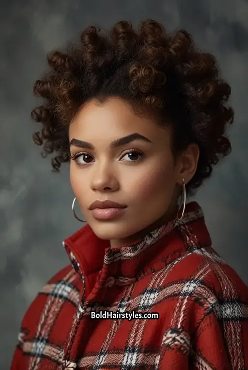 7. High Puff with Curly Edges