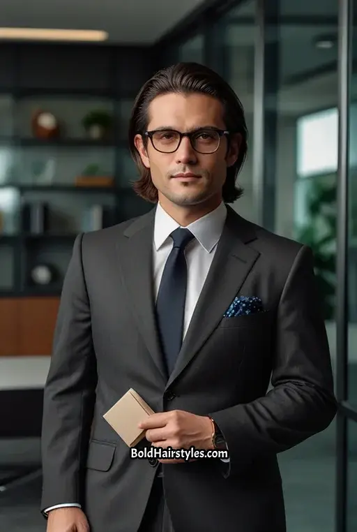 7. Long Slicked-Back Hair