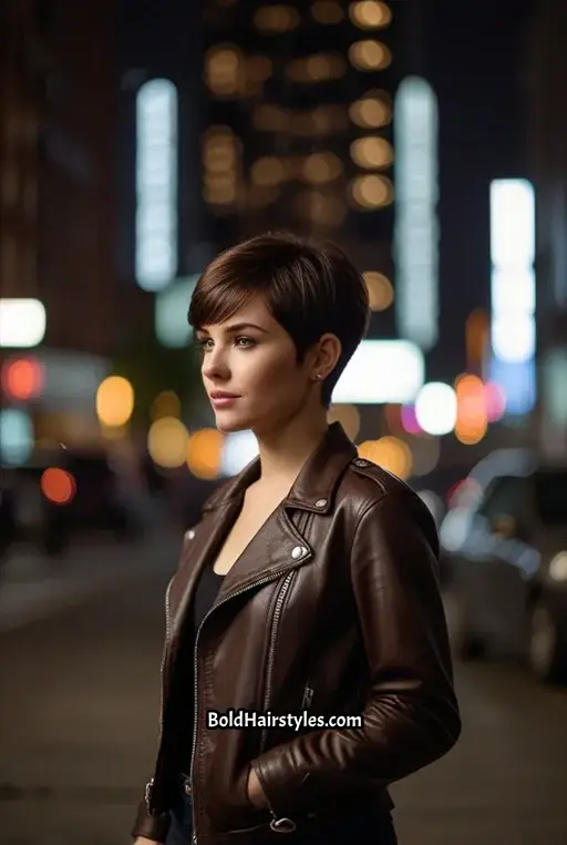 7. Pixie Cut with Side-Swept Bangs