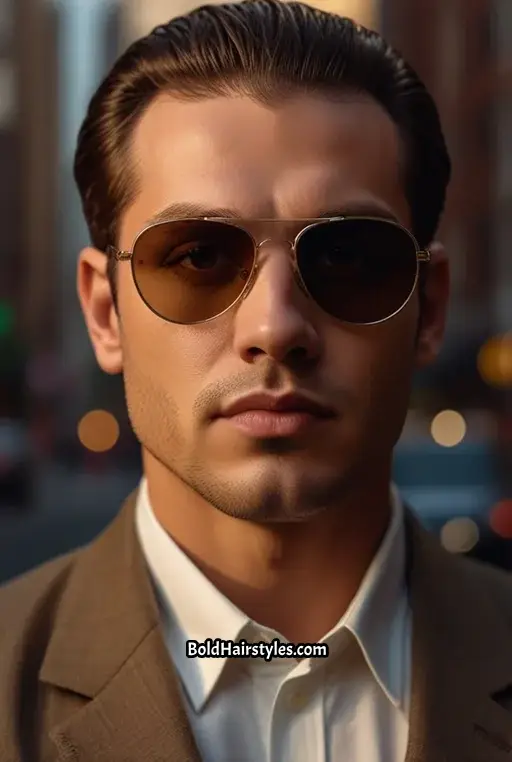 7. Slicked-Back Hair with Aviator Glasses
