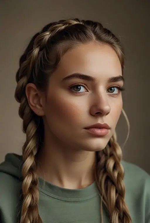 8. Braided Crown with Hoodie