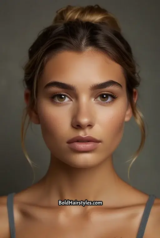 8. Messy Bun with Loose Waves