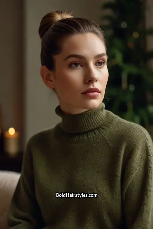 8. Sleek Low Bun with Side Part