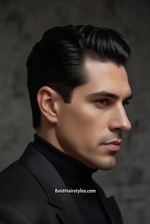 8. Slicked Back Hair with Taper
