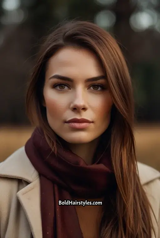 8. Warm Chocolate Brown with Copper Streaks