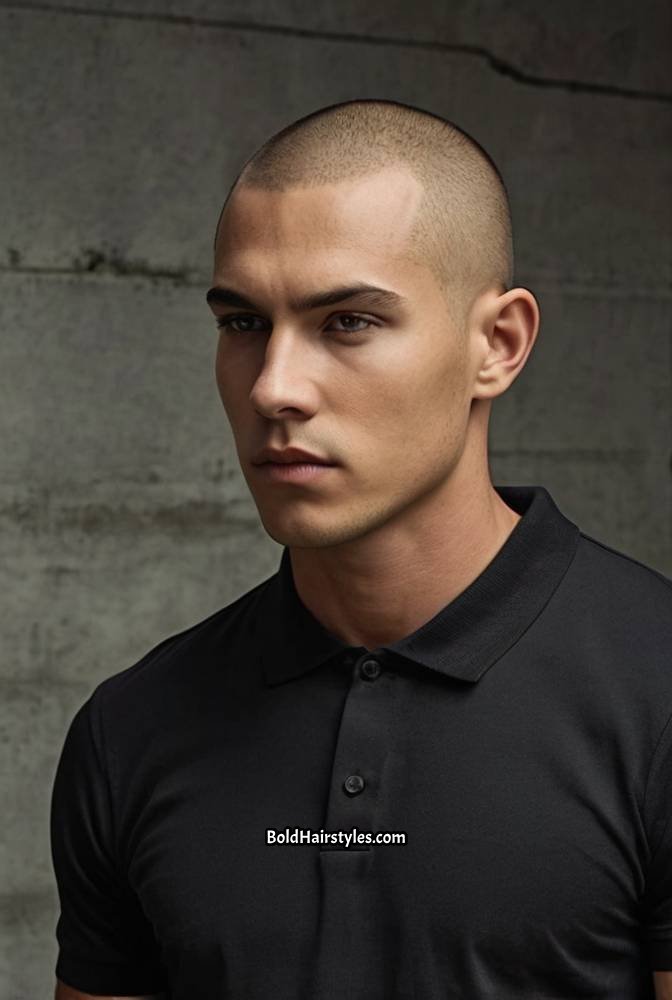 10. Buzz Cut with Sharp Hairline