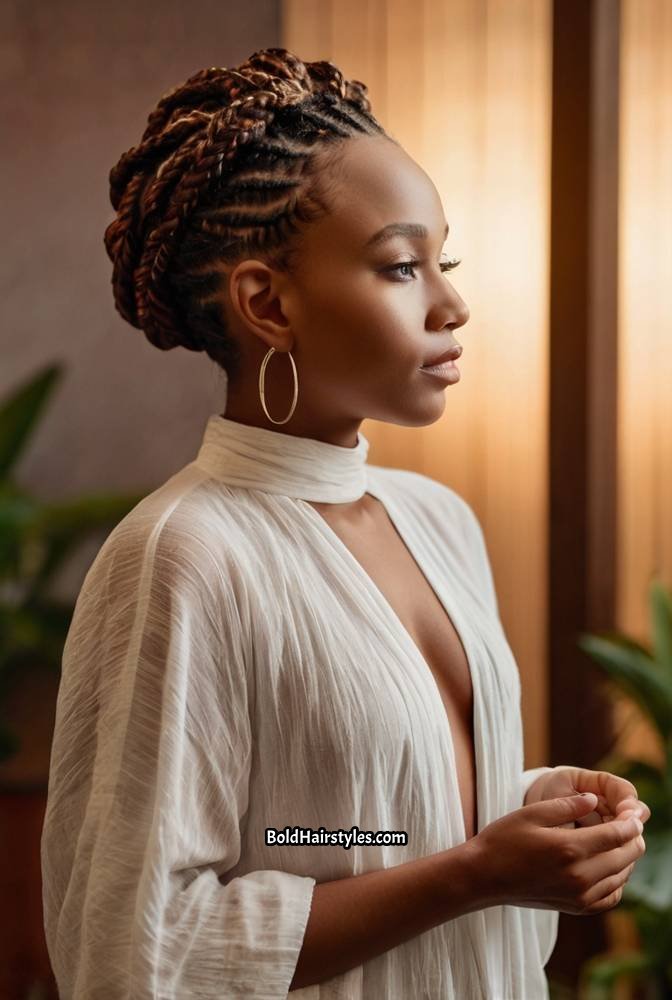 10. Elegant Loc Crown Braid
