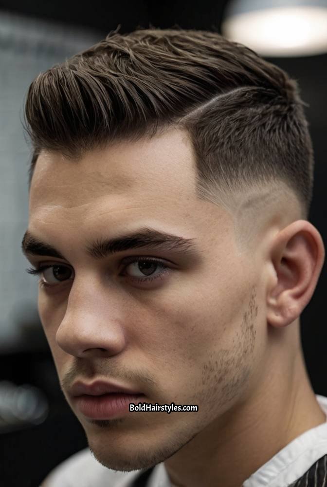 10. Short Textured Crop with Razor Fade